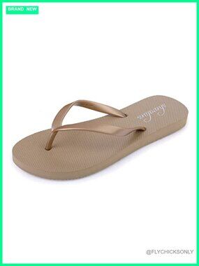 Slim Flip Flops with Yoga Mat Footbed, Lightweight Non Slip Sandals for Beach
